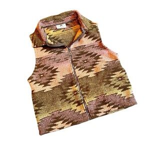 Black Mountain Outdoor Zip Up Aztec Vest Small
